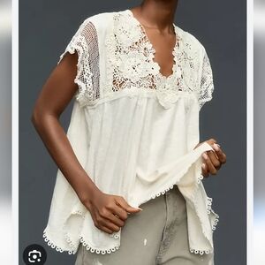 Anthropologie Lace Swing Top